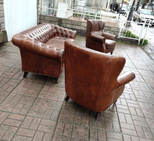 Mudo deri koltuk takımı